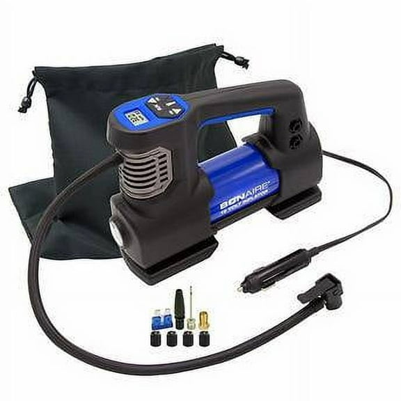 Bon-Aire 12V Analog Pressure Gauge Tire Inflator-Black