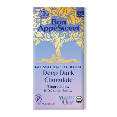 Bon AppeSweet Deep Dark Chocolate Bar 2.2 oz