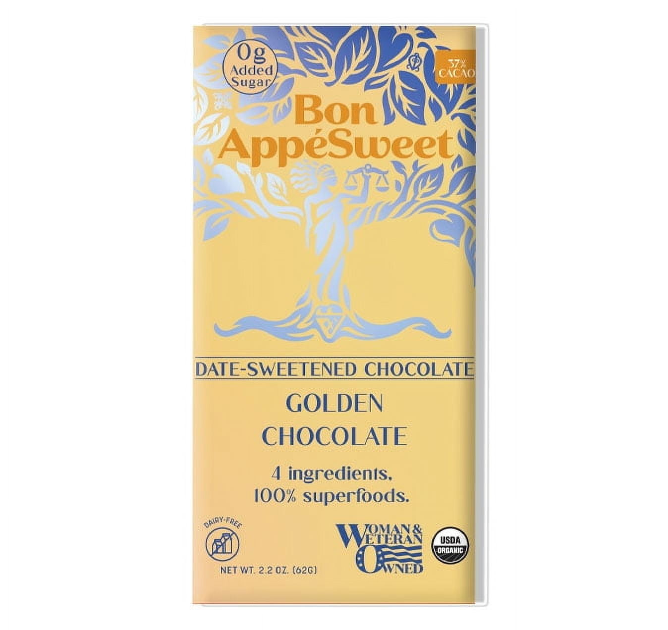 Bon AppeSweet Golden Chocolate Bar 2.2 oz