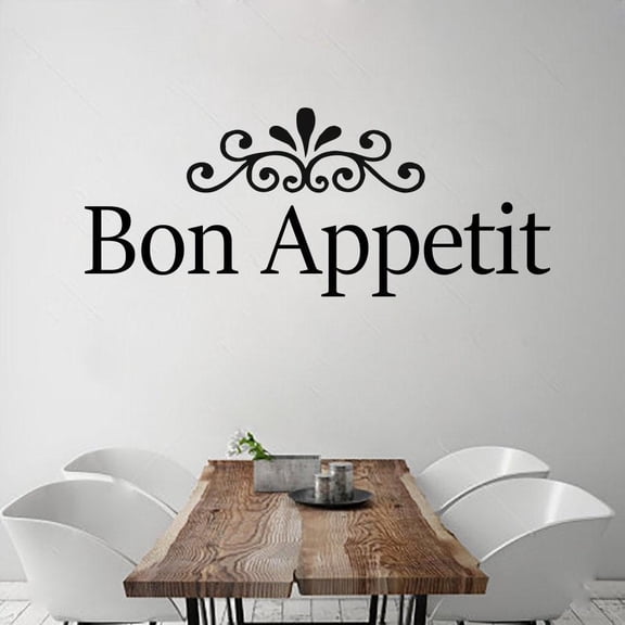 Bon Appetit Creative Wall Sticker French Text Home Decor Dining Room Decoration Removable Wall Decals Art Murals 58x26cm