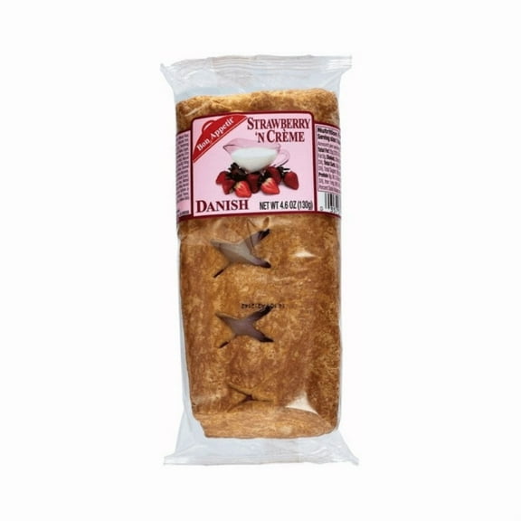Bon Appetit Danish, Strawberry 'N Creme, 4.6 oz (Pack of 8)