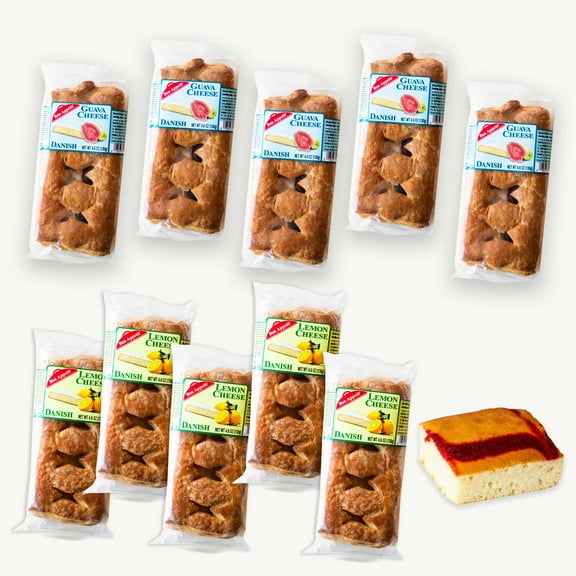 Bon Appetit Danish Variety Pack - Lemon Cheese 4.6oz (5) - Guava Cheese 4.6oz (5) - Raspberry Cream Cheesecake 3.5oz - 11 Items