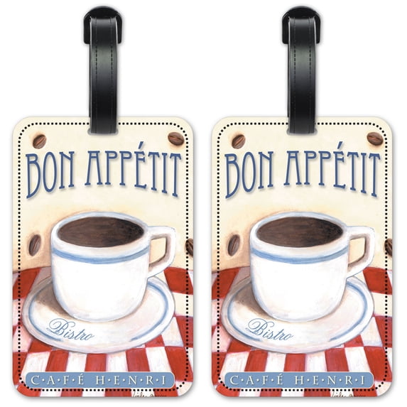 Bon Appetit - Luggage ID Tags / Suitcase Identification Cards - Set of 2