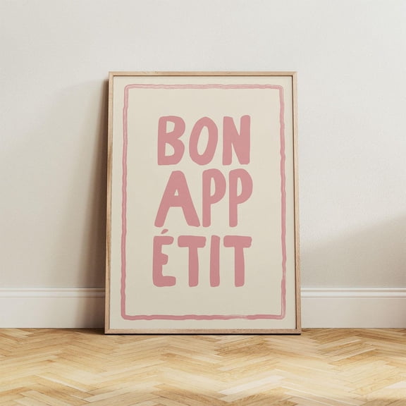 Bon Appetit Print, Kitchen Print, Hand Drawn Print, Typography Print, Kitchen Wall Art, Trendy Kitchen Art, Interior Design, Unframed Print Wall Art, Modern Wall Decor, 16x24 UNFRAMED