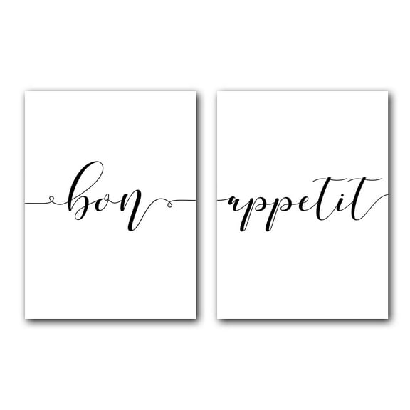 Bon Appetit Set of 2 Posters 18 x 24 Inches Minimalist Art Typography Art Bedroom Wall Art Romantic Gift Home Wall Art Poster