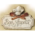 thumbnail image 1 of Bon Appetit Shabby-Chic Kitchen Prints Retro Vintage Metal Tin Sign 12" X 8", 1 of 4