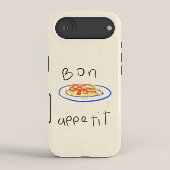 Bon Appetit Spaghetti Plate Tough Case for Apple iPhone Series, Polycarbonate and TPU