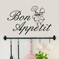 thumbnail image 1 of Bon Appetit with Chef Vinyl Lettering Wall Decal Sticker Kitchen Decor Decals - SIze: 12.5"H x 19.5"L - Color: Black, 1 of 6
