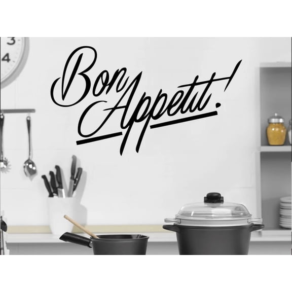 Bon Appetite On Car Wall Kitchen Wall Truck Laptop Mac Decal Sticker 10" Black