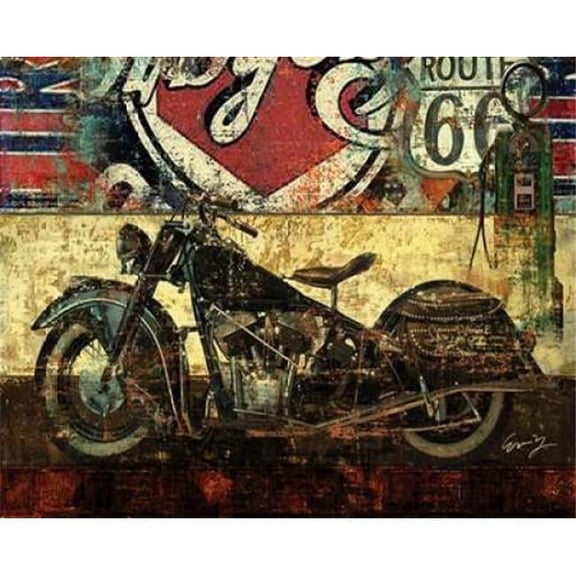 Bon Art PDXEY21849SMALL Bike Route 66 II Poster Print by Eric Yang, 8 x 10 - Small