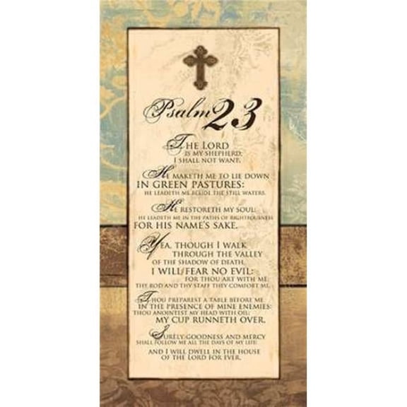 Bon Art PDXPB21953SMALL Psalm 23 Panel Poster Print by Piper Ballantyne, 10 x 20 - Small