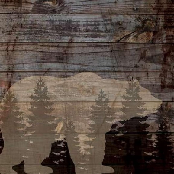 Bon Art PDXPB25295SMALL Rustic Bear Poster Print by Piper Ballantyne, 12 x 12 - Small