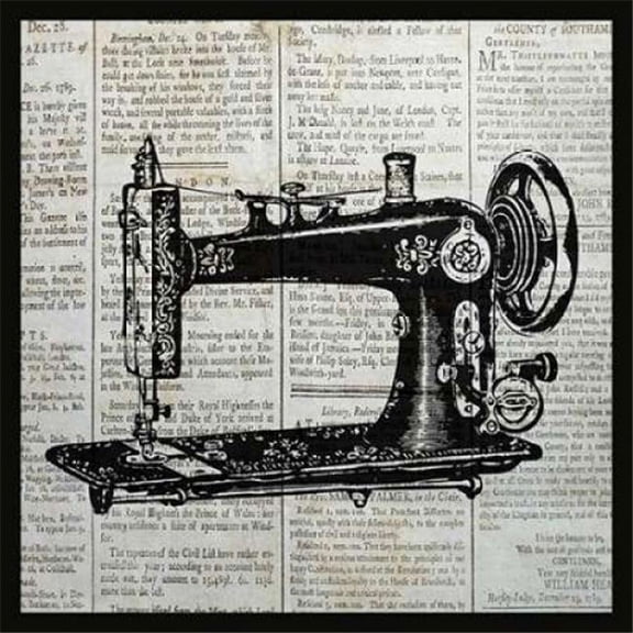 Bon Art PDXPB25970SMALL Vintage Sewing Machine Poster Print by Piper Ballantyne, 12 x 12 - Small