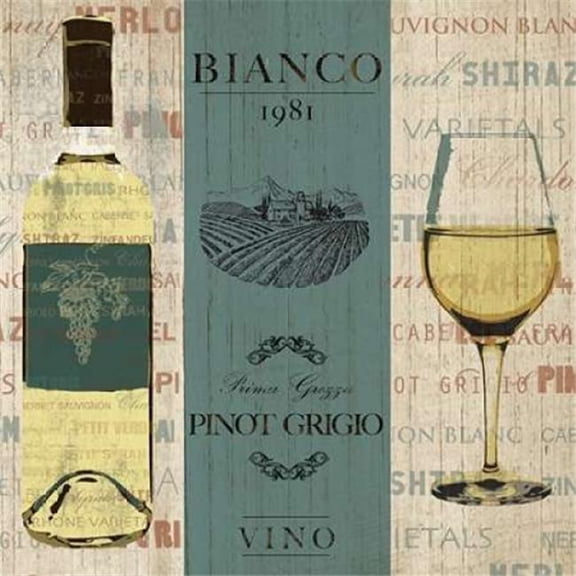 Bon Art PDXPB26052LARGE Vino Bianco 1981 Poster Print by Piper Ballantyne, 24 x 24 - Large