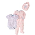 thumbnail image 1 of Bon Bebe Newborn Baby Girl Take-Me-Home, 3pc Set, 1 of 2