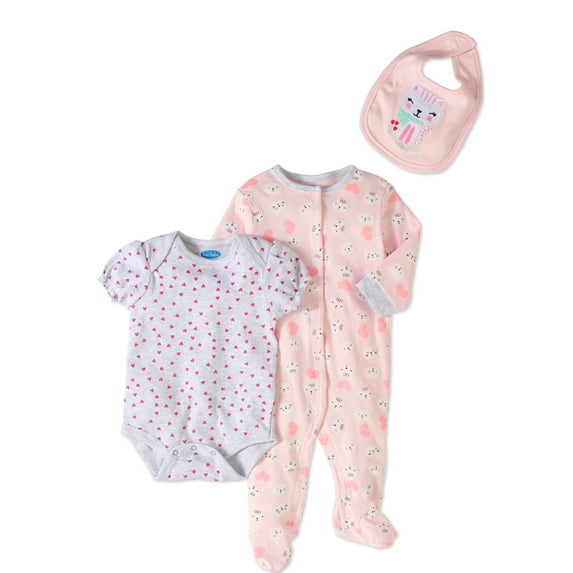 Bon Bebe Newborn Baby Girl Take-Me-Home, 3pc Set