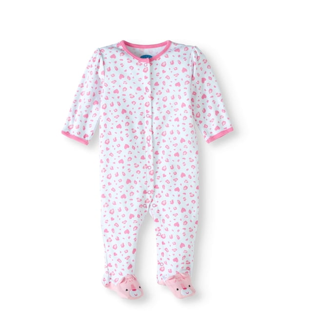 Bon Bebe Newborn baby girl footed sleep 'n play with mitten cuffs