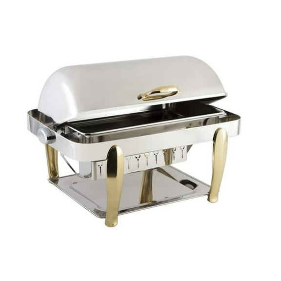 Bon Chef 10040 Manhattan Non Dripless Rectangle with Vented Lid & Roman Design Leg