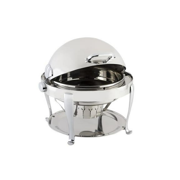 Bon Chef 19000CH 2 gal Stainless Steel Round Chafer with Roman Leg & Chrome Trim
