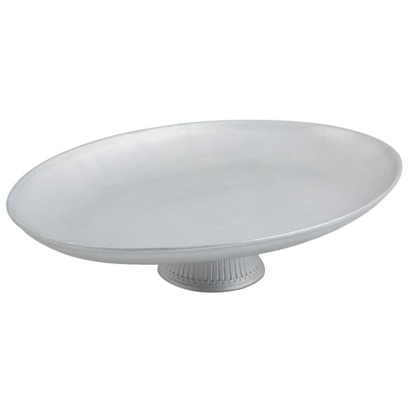 Bon Chef 20779059 PEWTER Oval Pewter Glo 20 x 15 x 5" Pedestal Platter
