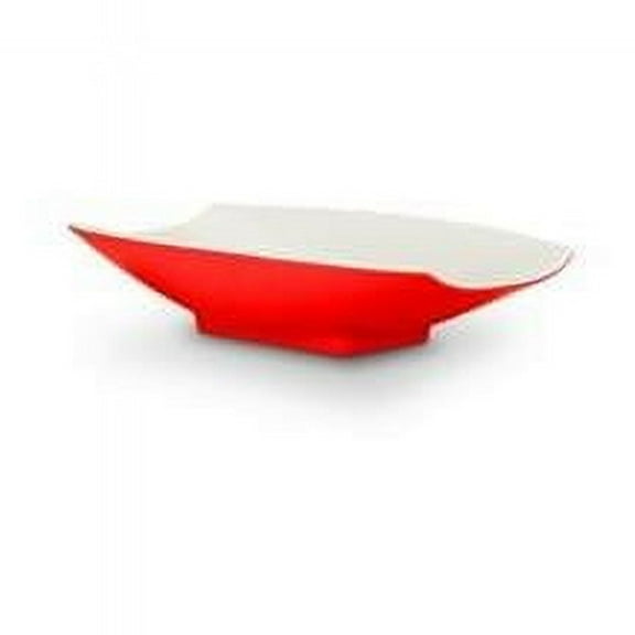 Bon Chef 53700-2ToneRed 6 x 3.5 x 1.5 in. Melamine Curves Bowl with Red Outside & White Inside, 4 oz
