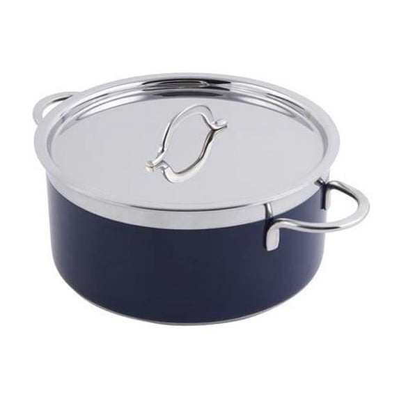 Bon Chef 60299COBALTBLUE 7 x 3 in. Classic Country French Collection 22 oz Pot with Cover, Cobalt Blue - 1 quart