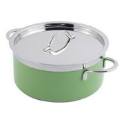 Bon Chef 60301LIME 8.62 in. dia. Classic Country French Collection 3 quart Pot with Cover, Lime - 9 oz