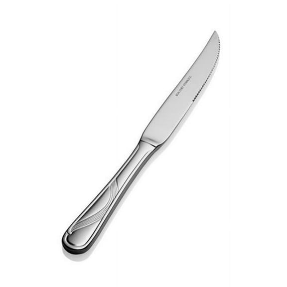 Bon Chef S2215 9.48 in. Wave Euro Solid Handle Steak Knife, Pack of 12