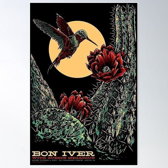 Bon Iver Austin 09 Taylor Poster Wall Art, Modern Wall Decor For Living Room Bedroom, 8x12 UNFRAMED