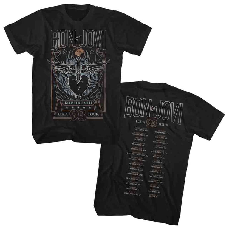 Bon Jovi 93 Tour Black Adult T-Shirt 3Xlt ***F&B*** - Walmart.com