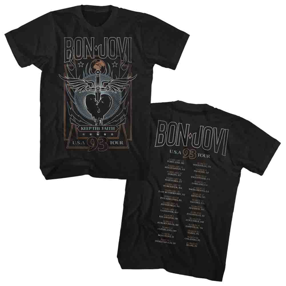Bon Jovi 93 Tour Black Adult T-Shirt 3Xlt ***F&B*** - Walmart.com