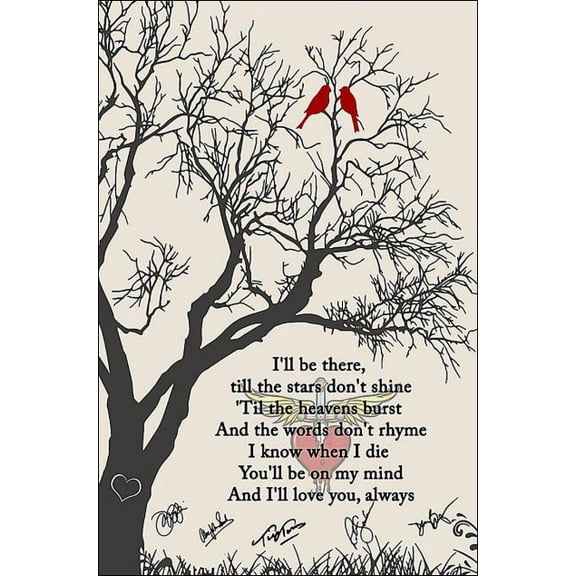 Bon Jovi Always lyrics i'll be there till the stars don't shine signature poster 11 x 17 Inch Poster