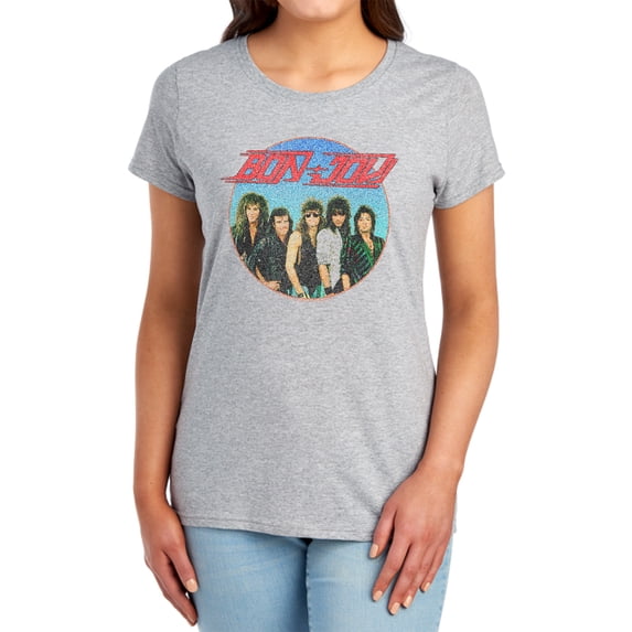 Bon Jovi Bon Sphere Women's T Shirt, Athletic Heather, Large