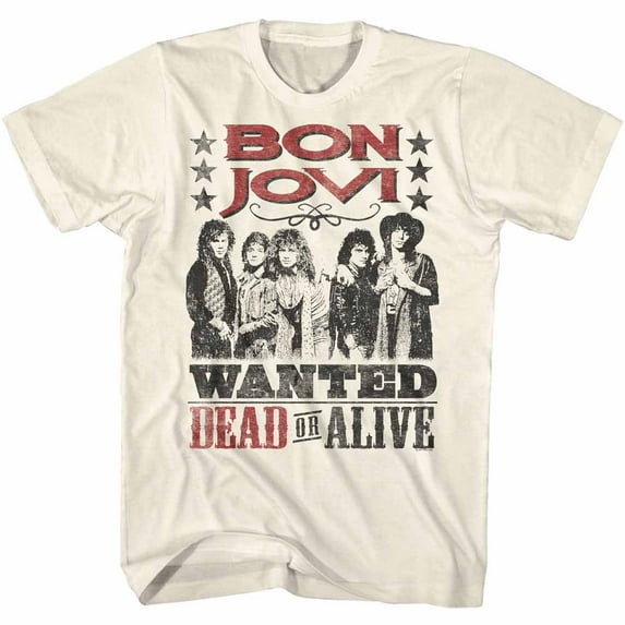 Bon Jovi Dead Or Alive Photo Natural Adult T-Shirt