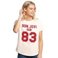 thumbnail image 1 of Bon Jovi Est 83 Women's Graphic T-Shirt Rolled Sleeve Tee, 1 of 6