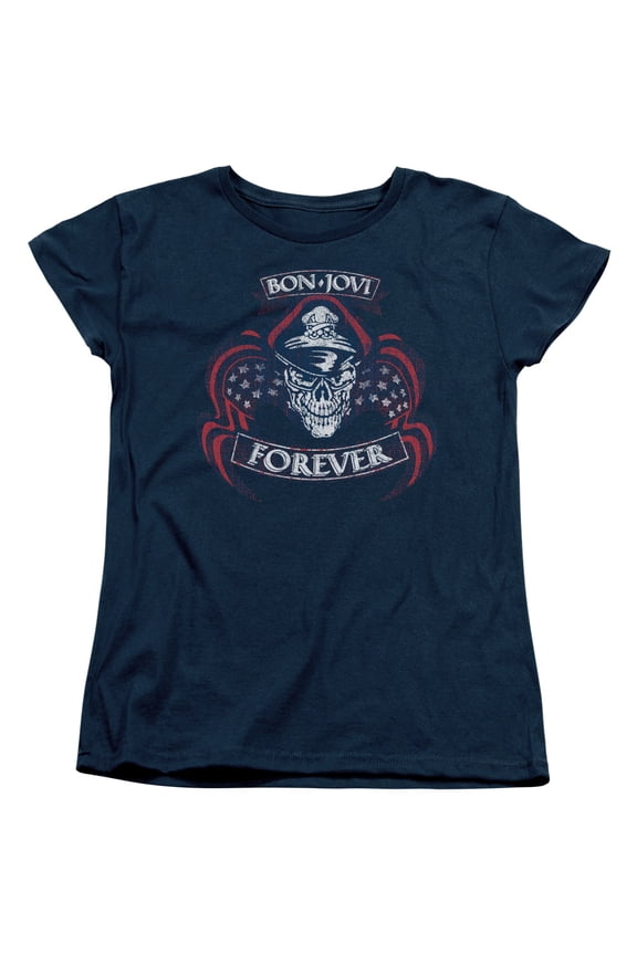 Bon Jovi - Forever Skull - Women's Short Sleeve Shirt - Large