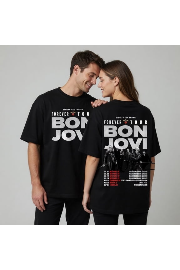 Bon Jovi Forever Tour 2026 Concert T-Shirt Vintage Rock Band Graphic Tee