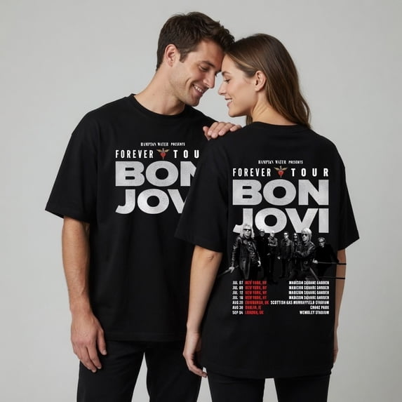 Bon Jovi Forever Tour 2026 Concert T-Shirt Vintage Rock Band Graphic Tee