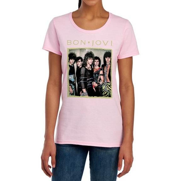 Bon Jovi Framed Women's T Shirt, Pink, Large
