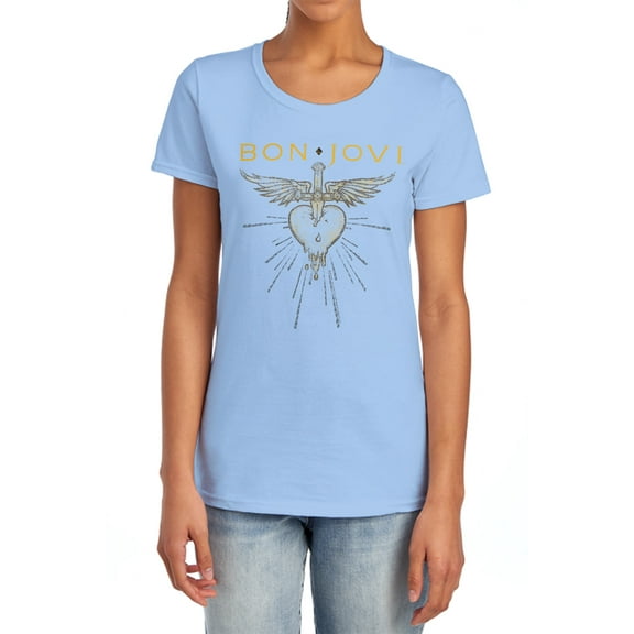 Bon Jovi Greatest Hits Women's T Shirt, Light Blue, 2X-Large