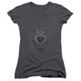 thumbnail image 1 of Bon Jovi Keep The Faith Junior Women's V-Neck T-Shirt Charcoal, 1 of 2