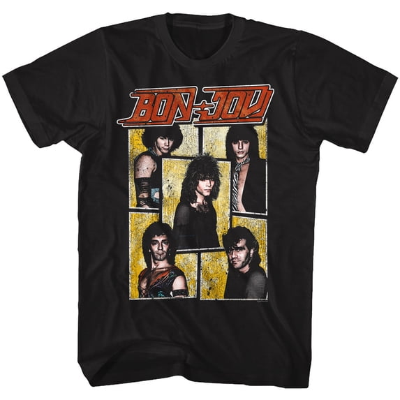 Bon Jovi Livin' On A Prayer Black Adult T-Shirt