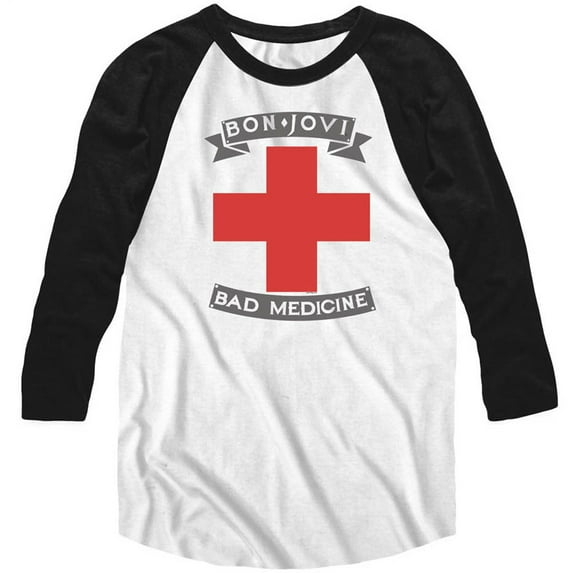 Bon Jovi Men's Badmed Baseball Jersey White/Black