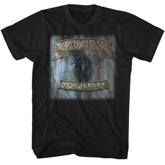 Bon Jovi New Jersey Black Adult T-Shirt 5Xl