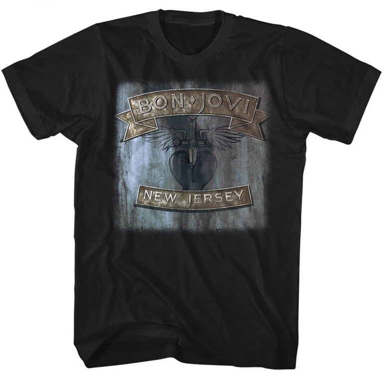Bon Jovi New Jersey Black Adult T-Shirt - Walmart.com