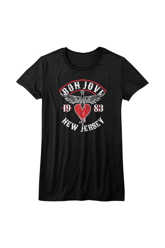 Bon Jovi Nj38 Black Women's T-Shirt M