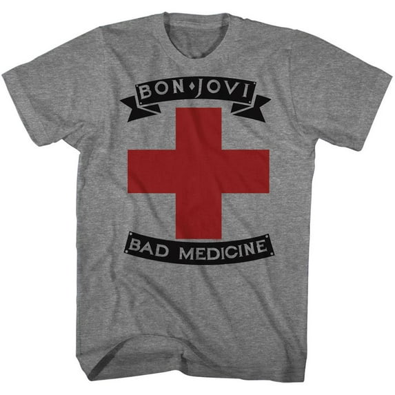 Bon Jovi Badmed Graphite Heather Adult T-Shirt 4Xl