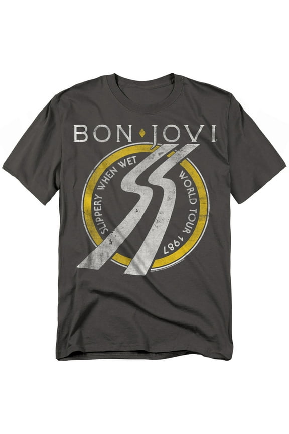 Bon Jovi T-Shirt Slippery When Wet World Tour Unisex Graphic Tee For Men & Women
