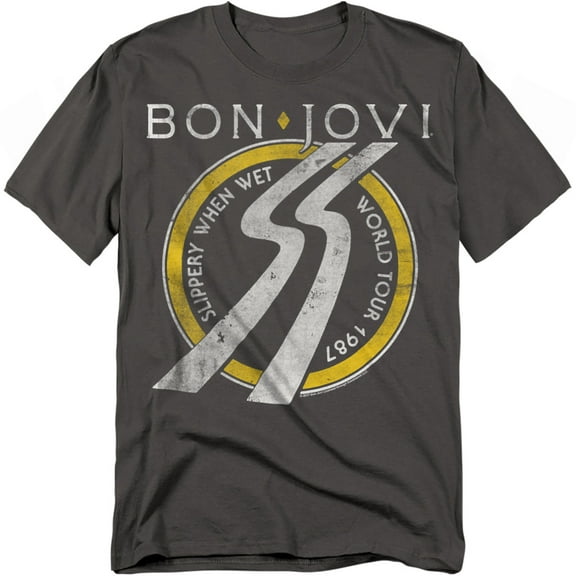 Bon Jovi T-Shirt Slippery When Wet World Tour Unisex Graphic Tee For Men & Women