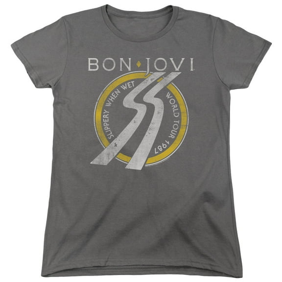 Bon Jovi - Slippery When Wet World Tour - Women's Short Sleeve Shirt - Small